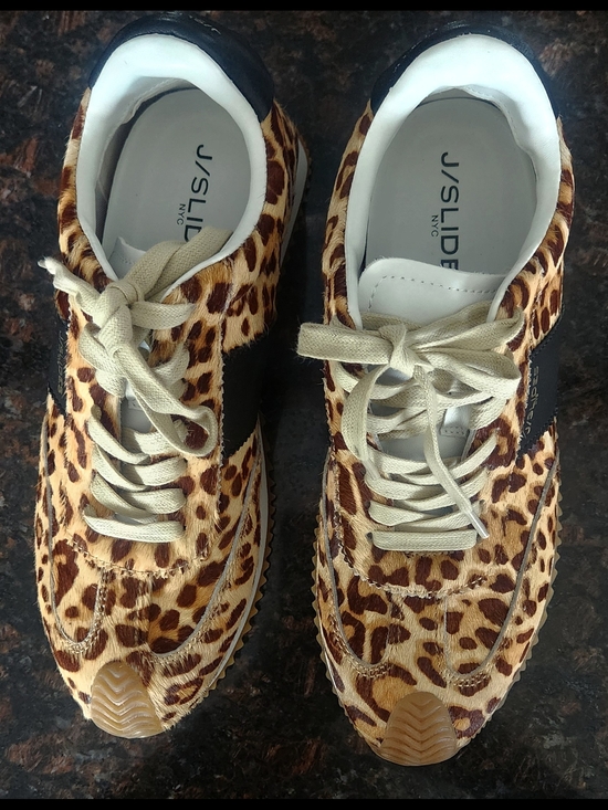 J/SLIDES Shoes - J/SLIDES NWOT Leopard-Print Lace-Up Sneakers in Brown, Tan, Black